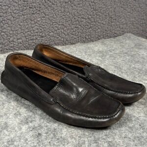 Jil Sander Leather Driving Loafers Men 7 Dark Brown Made in Italy Slip On Shoes